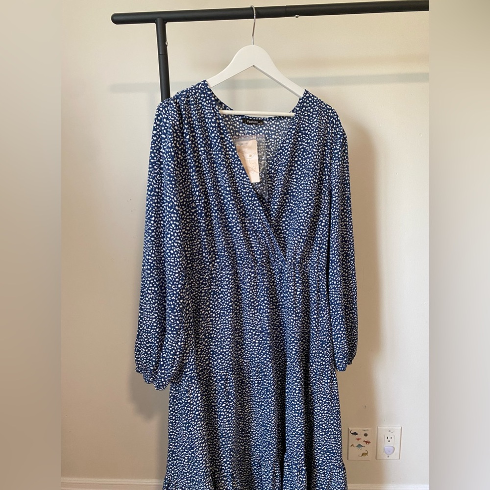Pretty Garden Print Long Sleeve Maxi Dress Size: XXL NWT #Lux-G